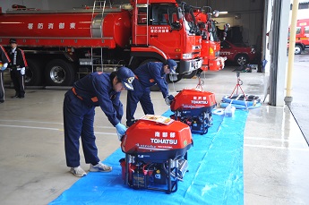 小型動力消防ポンプ引渡し式