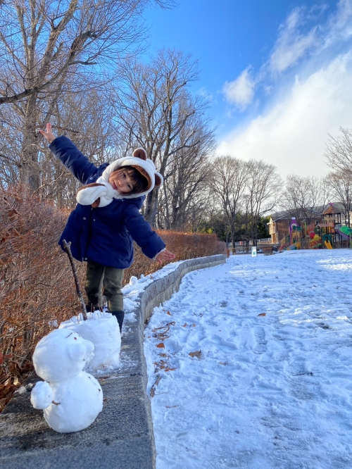 クリスマスの雪遊び