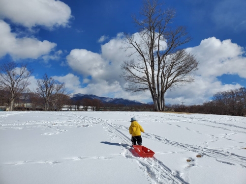 初めてのそり遊び